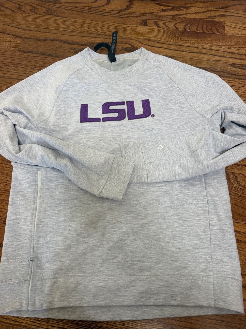 lululemon athletica Light Heather Gray Crewneck Sweatshirt LSU tigers NCAA